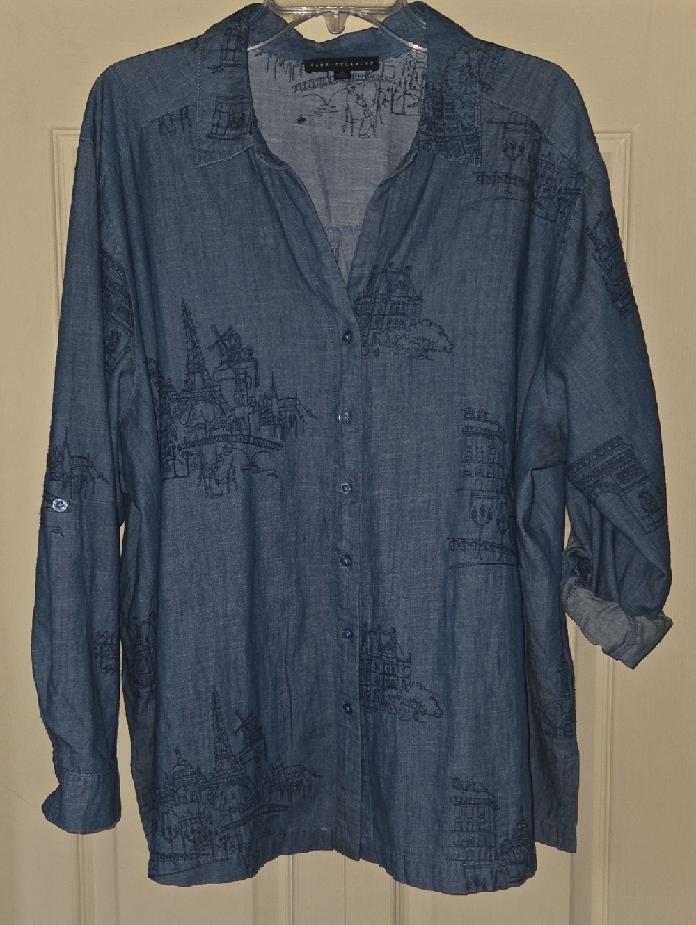 Blue Button Front Shirt